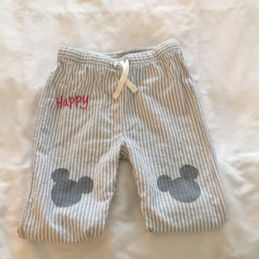 Grey & white stripe Mickey Mouse Capri pant sz 2t